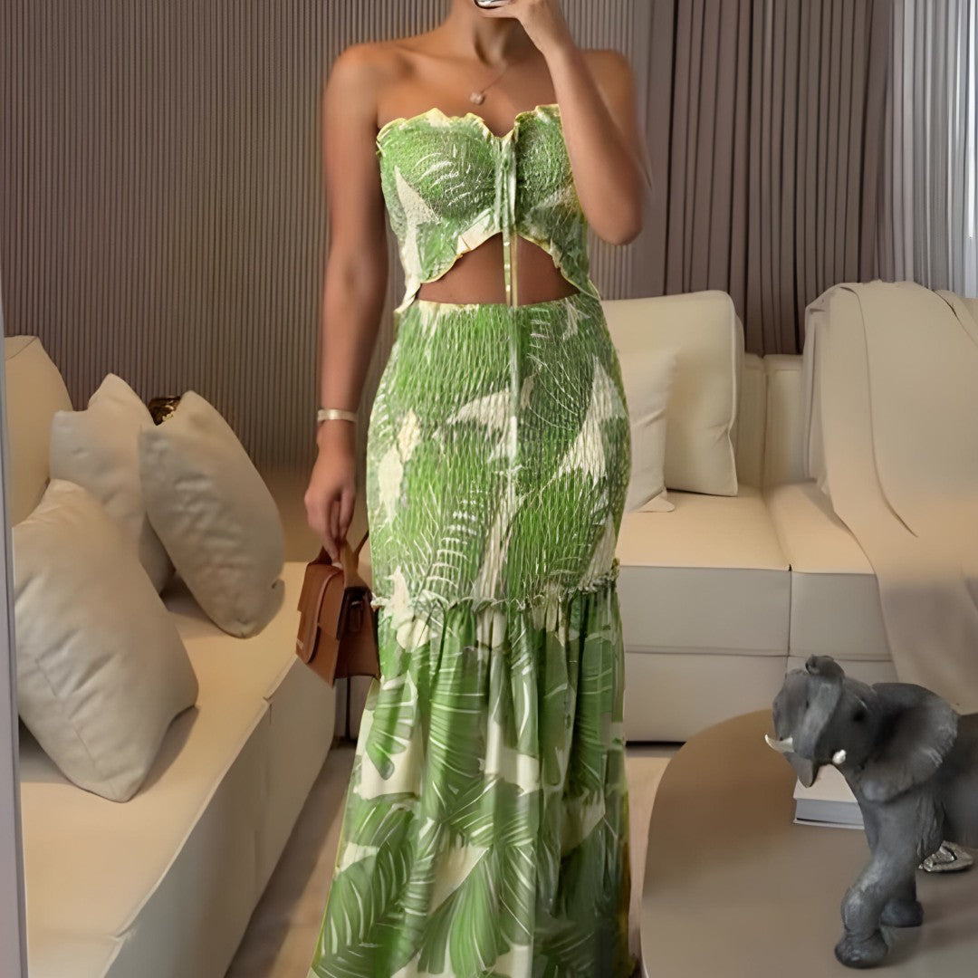 Evoria™ Tropical Print Mermaid Dress