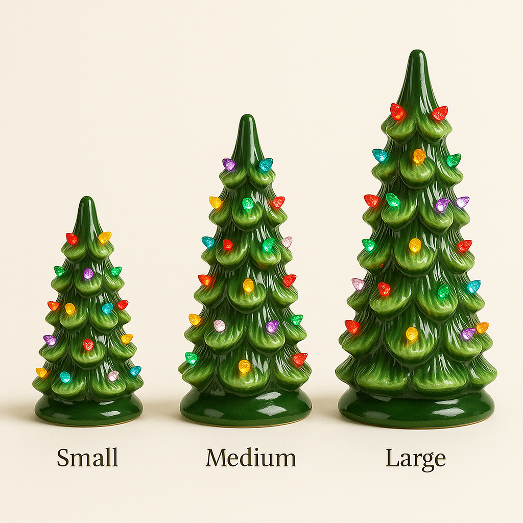 Evoria™ Hand-Painted Ceramic Christmas Tree Trio