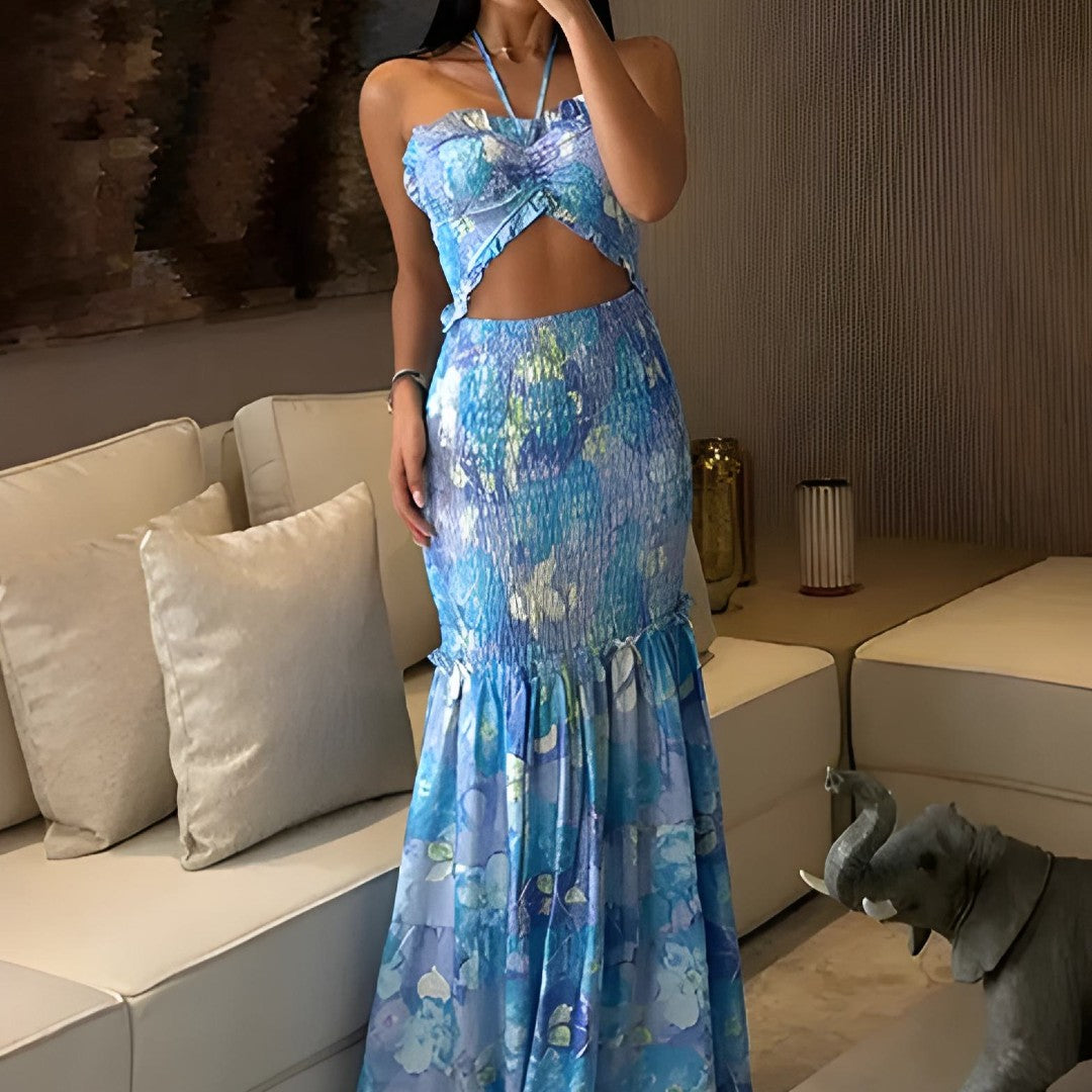Evoria™ Tropical Print Mermaid Dress